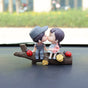 Grey-feathered tree-branch lovebirds Cute Couple Car Ornament for Dashboard - Romantic Interior Decoration V888-ELOSUNG43845