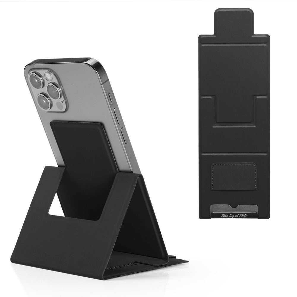 2-PCS Black Portable Foldable Phone Stand with Card Holder - Compact Desktop Mobile Phone Holder for Home, V888-ELOSUNG43883