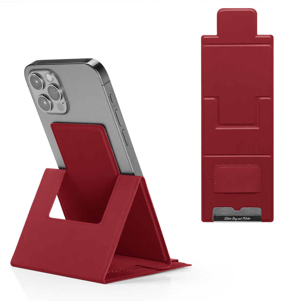 2-PCS Red Portable Foldable Phone Stand with Card Holder - Compact Desktop Mobile Phone Holder for Home, V888-ELOSUNG43884