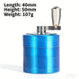 Blue 40mm Zinc Alloy 4-Layer Hand-Crank Grinder - Compact Metal Spice & Herb Crusher with Stainless Steel V888-ELOSUNG43906