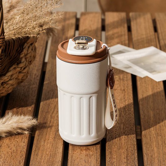Coffee color Smart Digital Insulated Coffee Mug with 316 Stainless Steel Inner Liner - Vacuum-Sealed Travel V888-ELOSUNG43923