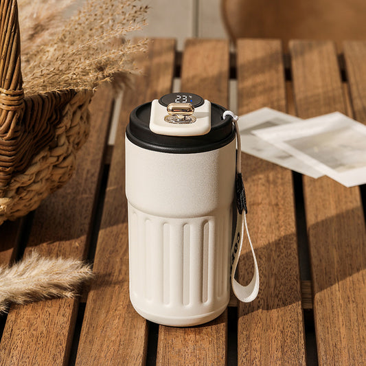 Black Smart Digital Insulated Coffee Mug with 316 Stainless Steel Inner Liner - Vacuum-Sealed Travel Tumbler V888-ELOSUNG43925