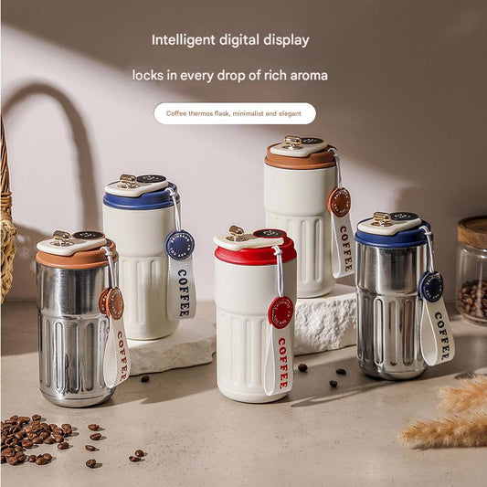 Black Smart Digital Insulated Coffee Mug with 316 Stainless Steel Inner Liner - Vacuum-Sealed Travel Tumbler V888-ELOSUNG43925