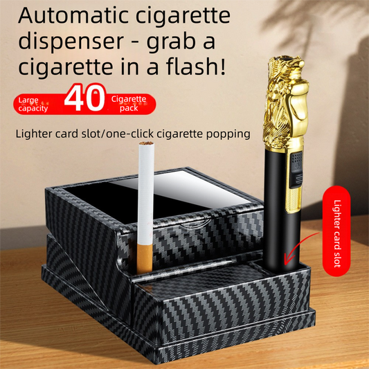Walnut Automatic Cigarette Box with 40-Slot Capacity - Pop-Out Dispenser for Car and Home Use, ABS Material V888-ELOSUNG43939