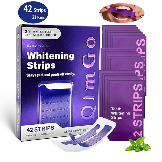 21 Pairs Purple Teeth Whitening Strips - Stain-Removing Film for Brighter Smile, Non-Toxic and Enamel Safe V888-ELOSUNG43948