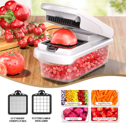 Black Multifunctional Vegetable Slicer - Manual Kitchen Cutter with Adjustable Blades for Slicing, Dicing, V888-ELOSUNG43950