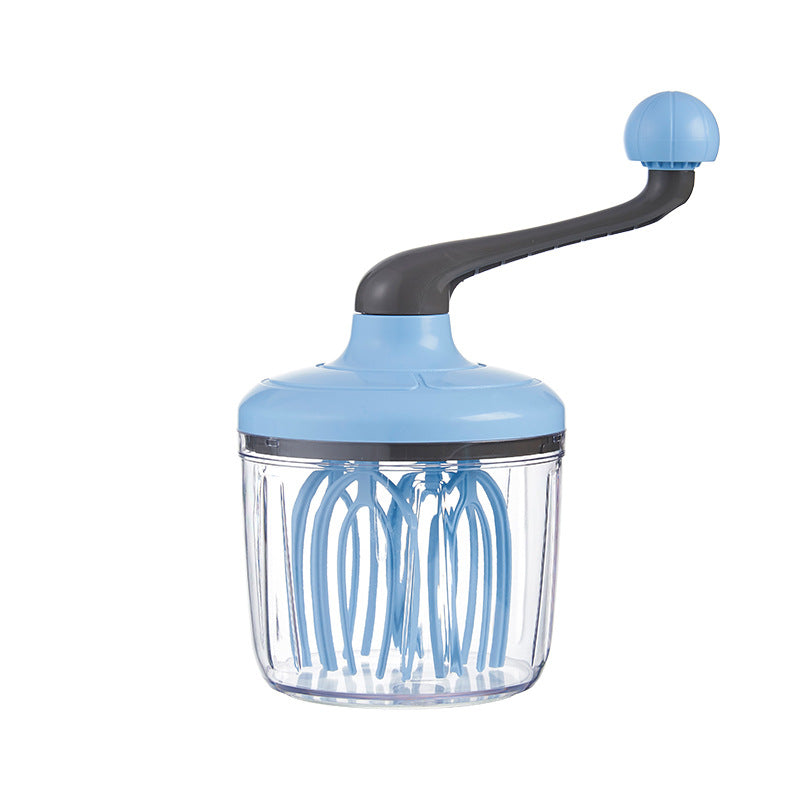 Blue Manual Hand-Crank Egg Beater - Semi-Automatic Whisk for Whipping Cream, Egg Whites, and Baking Mixes V888-ELOSUNG43953