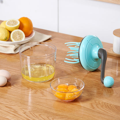 Blue Manual Hand-Crank Egg Beater - Semi-Automatic Whisk for Whipping Cream, Egg Whites, and Baking Mixes V888-ELOSUNG43953