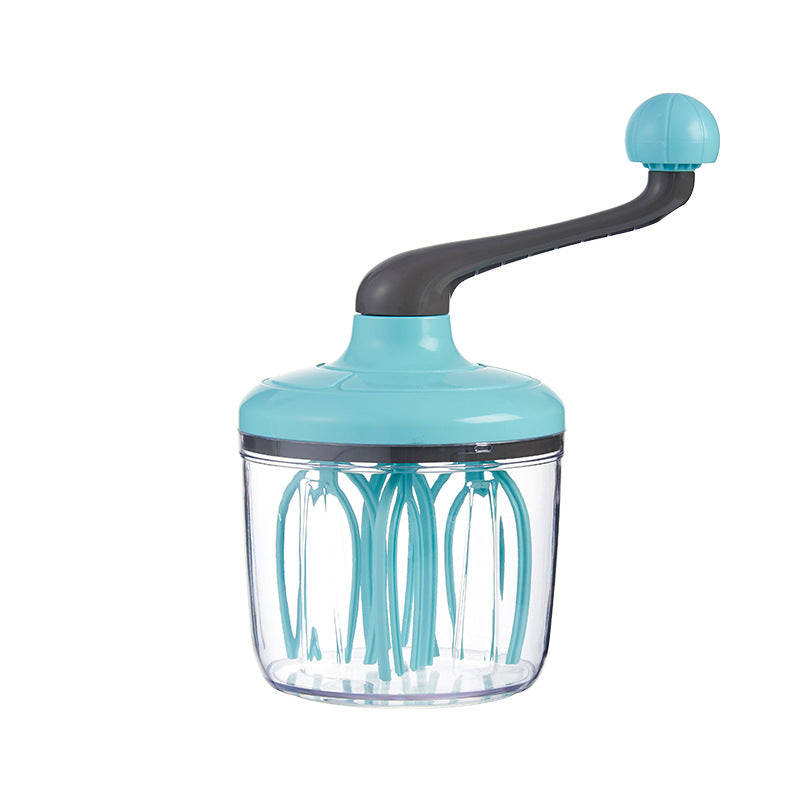 Green Manual Hand-Crank Egg Beater - Semi-Automatic Whisk for Whipping Cream, Egg Whites, and Baking Mixes V888-ELOSUNG43954
