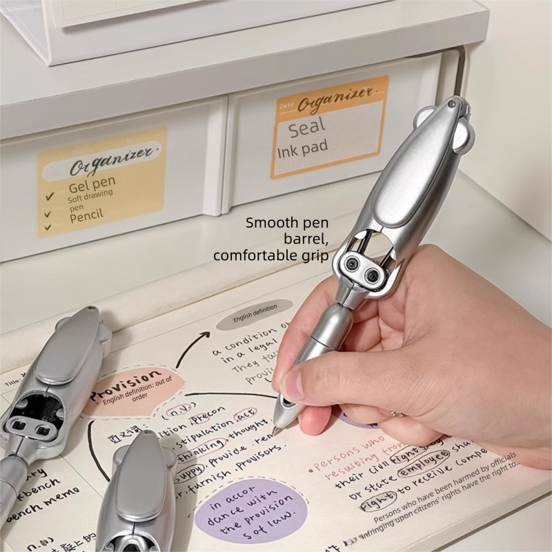 5-Pcs Transformable Squid-Style Pen - Compact Mechanical Writing Tool with Hinged Design and 0.5mm Ballpoint V888-ELOSUNG43977