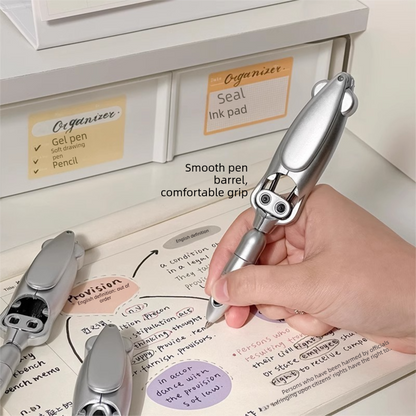 5-Pcs Transformable Squid-Style Pen - Compact Mechanical Writing Tool with Hinged Design and 0.5mm Ballpoint V888-ELOSUNG43977