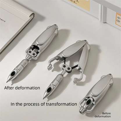 5-Pcs Transformable Squid-Style Pen - Compact Mechanical Writing Tool with Hinged Design and 0.5mm Ballpoint V888-ELOSUNG43977