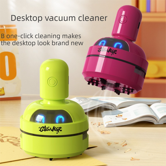 Black Compact Desktop Vacuum Cleaner - Rechargeable Mini Dust Collector for Eraser Shavings, Pencil Shavings, V888-ELOSUNG43980