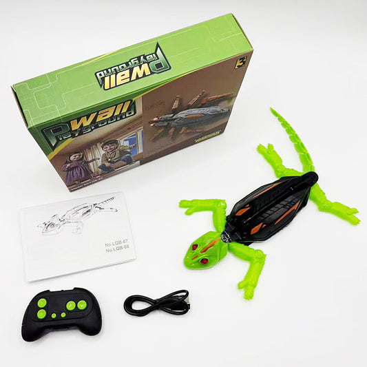 RC Wall Climbing Gecko Toy Anti-Gravity Remote Control Lizard with LED Eyes 360 Stunt Rotation Rechargeable V888-ELOSUNG44001