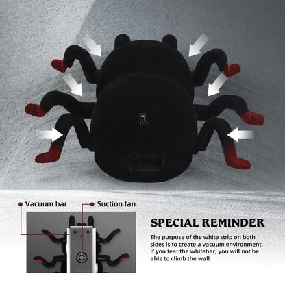 RC Wall Climbing Spider Toy Realistic Fuzzy Tarantula Anti-Gravity Remote Control Prank Bug with LED Eyes V888-ELOSUNG44003
