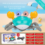 Upgraded Induction Crawling Crab Baby Toy with Silent Mode & Speed Control USB-C Rechargeable Obstacle V888-ELOSUNG44006