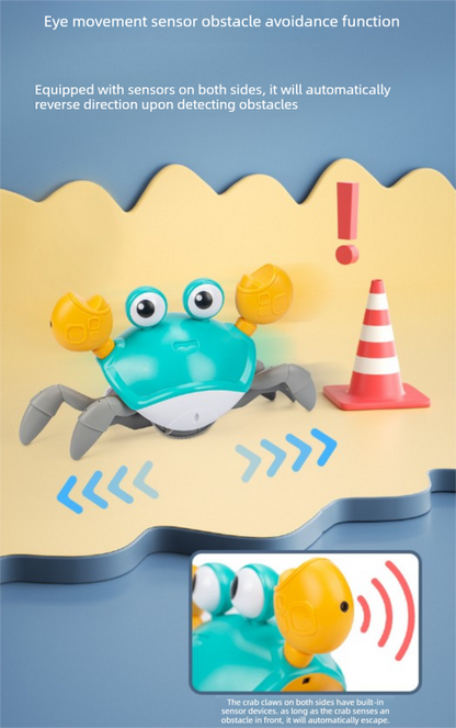 Upgraded Induction Crawling Crab Baby Toy with Silent Mode & Speed Control USB-C Rechargeable Obstacle V888-ELOSUNG44006
