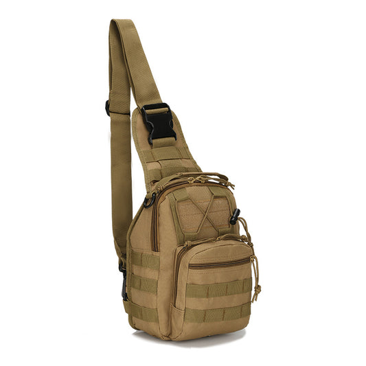Tactical Sling Bag Men 600D Waterproof Crossbody Backpack MOLLE EDC Shoulder Pack for Hiking Cycling Tan V888-ELOSUNG44038