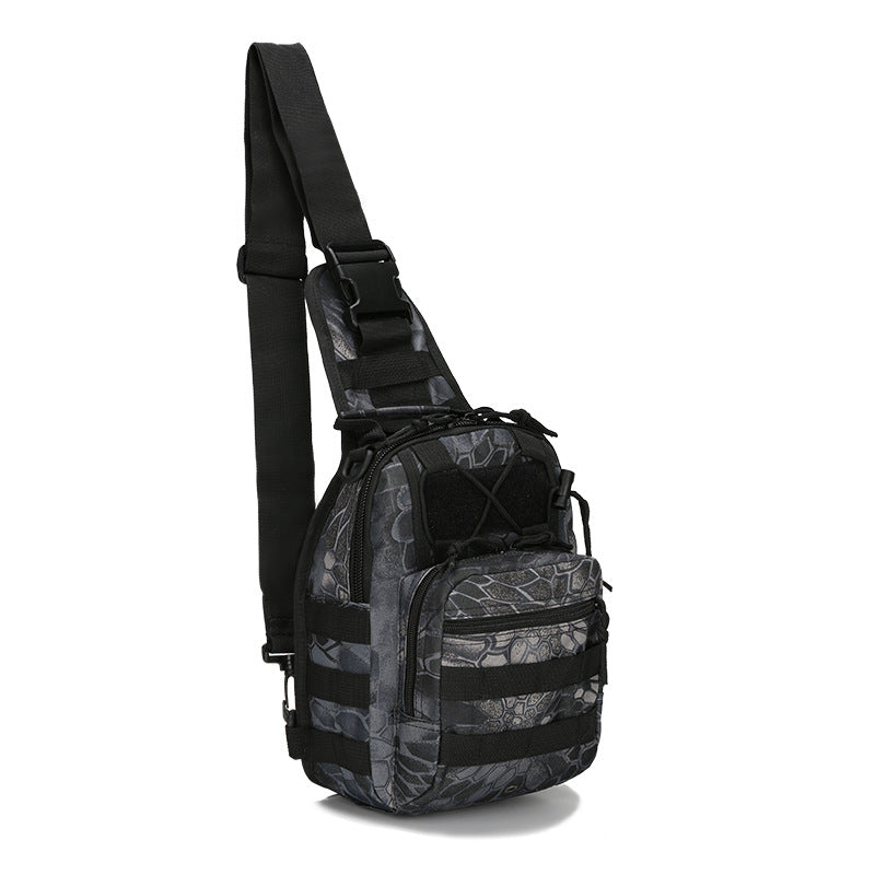 Tactical Sling Bag Black Python Camo 600D Waterproof Crossbody Backpack MOLLE EDC Shoulder Pack for Urban V888-ELOSUNG44043