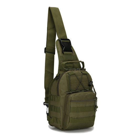 Tactical Sling Bag Army Green 600D Waterproof Crossbody Backpack MOLLE EDC Shoulder Pack for Hiking Outdoor V888-ELOSUNG44044