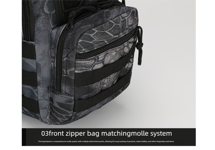 Tactical Sling Bag Tan Python Camo 600D Waterproof Crossbody Backpack MOLLE EDC Shoulder Pack for Hiking V888-ELOSUNG44045