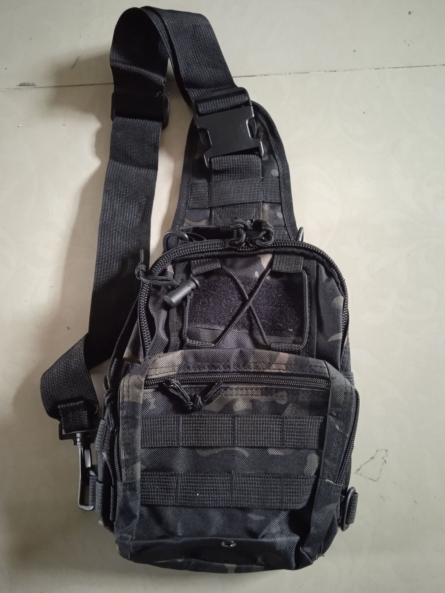 Tactical Sling Bag Multicam Black CP Camo 600D Waterproof Crossbody Backpack MOLLE EDC Shoulder Pack V888-ELOSUNG44047