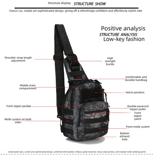 Tactical Sling Bag 3-Color Desert Camo 600D Waterproof Crossbody Backpack MOLLE EDC Shoulder Pack for Outback V888-ELOSUNG44048