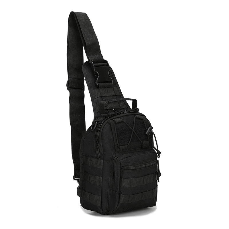 Tactical Sling Bag Classic Black 600D Waterproof Crossbody Backpack MOLLE EDC Shoulder Pack for Urban Hiking V888-ELOSUNG44050