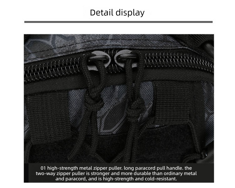 Tactical Sling Bag Classic Black 600D Waterproof Crossbody Backpack MOLLE EDC Shoulder Pack for Urban Hiking V888-ELOSUNG44050