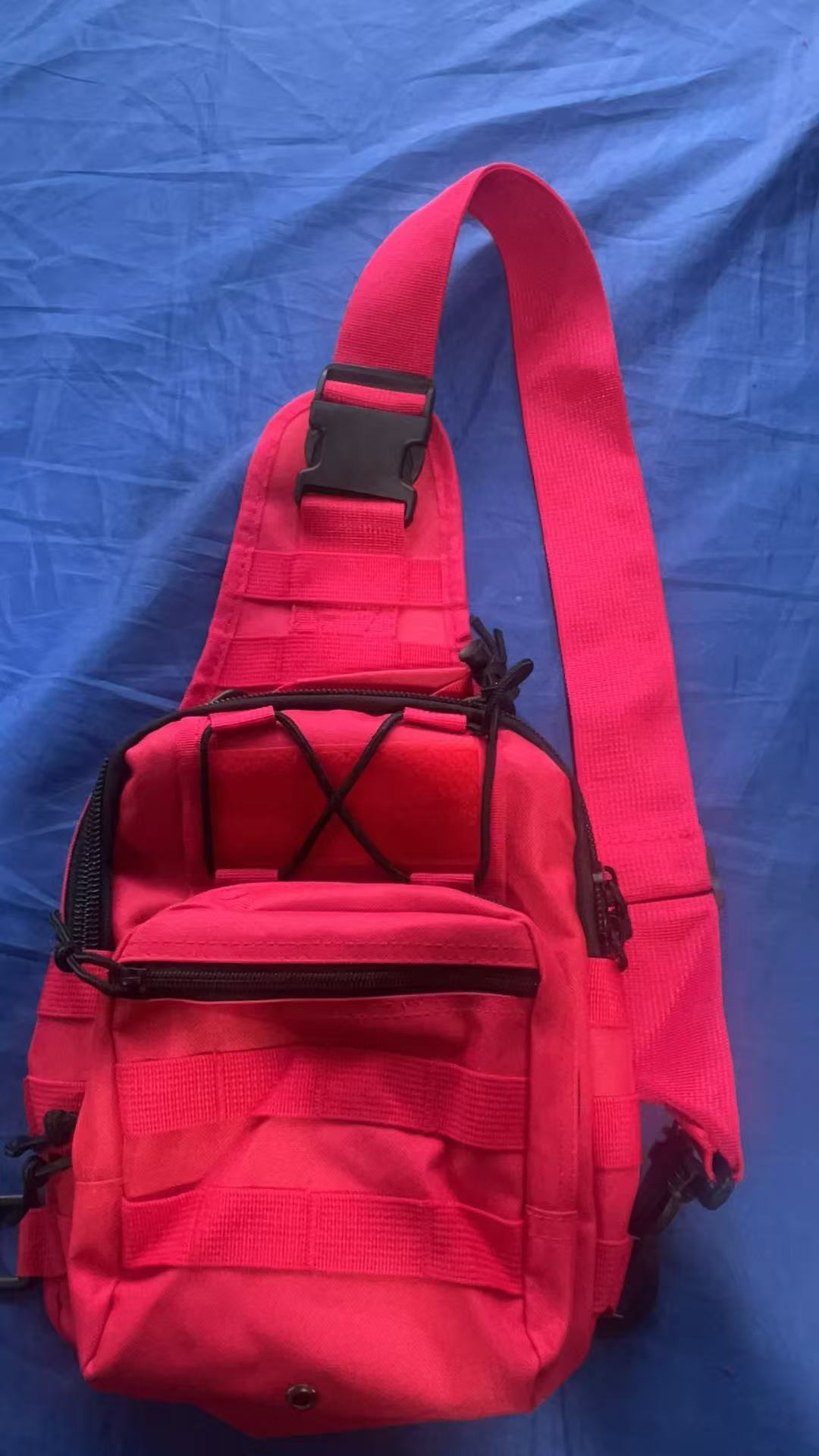 High Visibility Red Tactical Sling Bag 600D Waterproof Crossbody Backpack MOLLE First Aid EDC Pack for Cycling V888-ELOSUNG44051