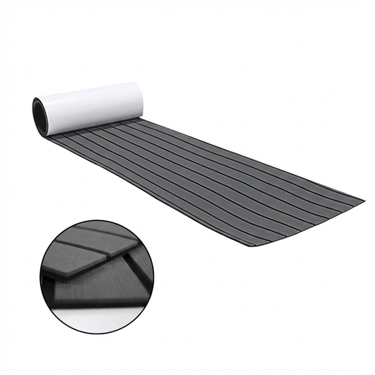 EVA Faux Teak Boat Flooring Sheet Marine Decking Mat Self Adhesive Non Slip Foam for Yacht Caravan & RV (Dark V888-ELOSUNG44110