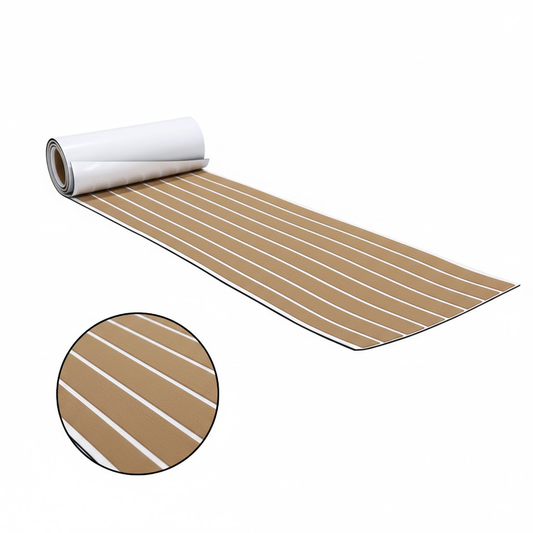 EVA Faux Teak Boat Flooring Sheet Marine Decking Mat Self Adhesive Non Slip Foam for Yacht Caravan & RV V888-ELOSUNG44113
