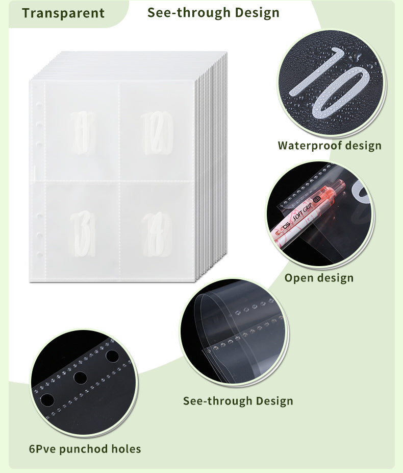 100 Envelope Savings Challenge Binder with Password Lock A5 Cash Stuffing Budget Planner Book Money Organizer V888-ELOSUNG44128