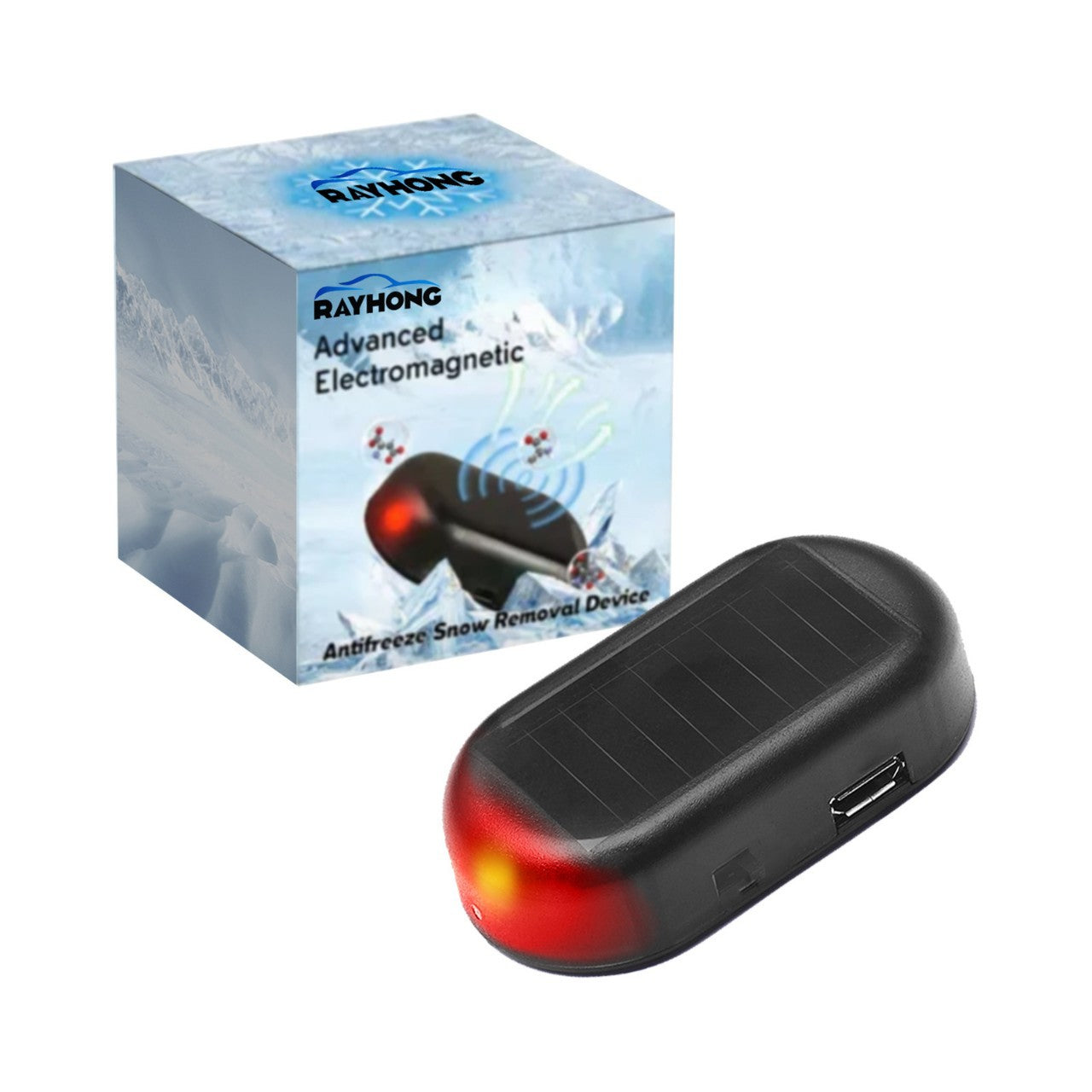 Solar Powered Car Antifreeze Snow Removal Device Electromagnetic Windshield De-icer Anti-Fog Frost Tool for V888-ELOSUNG44134