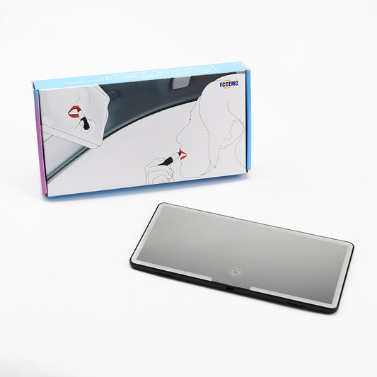 Car Visor Vanity Mirror with LED Lights Rechargeable Ultra-Thin Sun Visor Makeup Mirror 3 Light Modes Touch V888-ELOSUNG44150