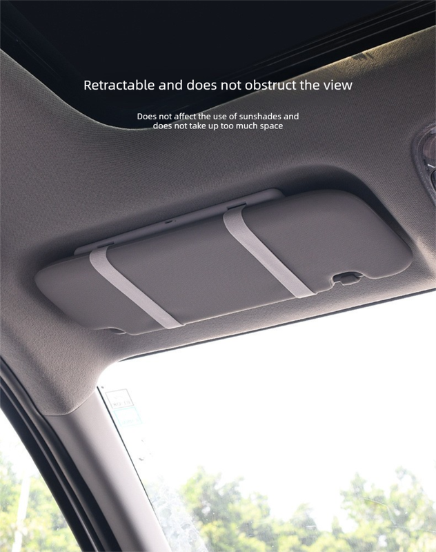 Car Visor Vanity Mirror with Dual Colour LED Lights Rechargeable Sun Visor Makeup Mirror Dimmable Dual Touch V888-ELOSUNG44151
