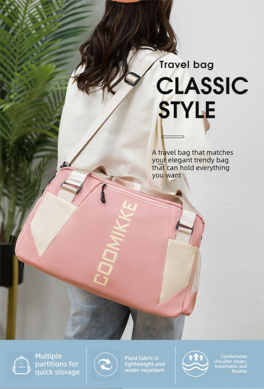 Large Travel Duffle Bag Gym Sports Weekender with Shoe Compartment Wet Pocket Lightweight Carry On Luggage V888-ELOSUNG44154