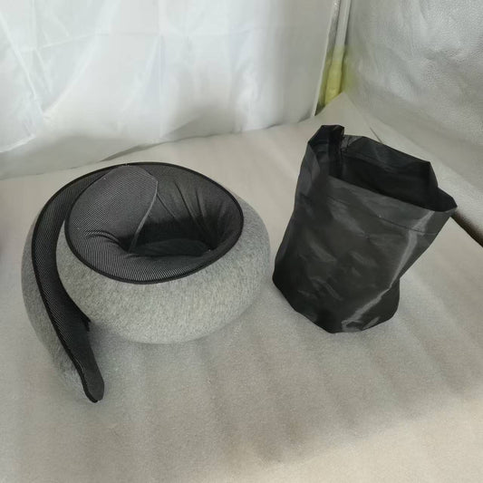 Memory Foam Travel Neck Pillow 360 Support Adjustable Snail Shape Chin Rest for Long Haul Flights Car & V888-ELOSUNG44167