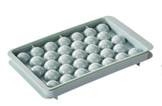 2 PCS Round Ice Cube Trays with Lids 33 Cavity Sphere Ice Ball Maker Mould Stackable Hard Plastic Easy V888-ELOSUNG44183