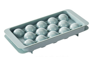 2 PCS Round Ice Cube Trays with Lids 14 Cavity Sphere Ice Ball Maker Mould Stackable Hard Plastic Easy V888-ELOSUNG44184
