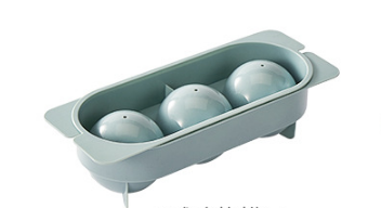 2 PCS Large Round Ice Cube Trays with Lids 3 Cavity Sphere Ice Ball Maker Mould Stackable Hard Plastic Slow V888-ELOSUNG44186