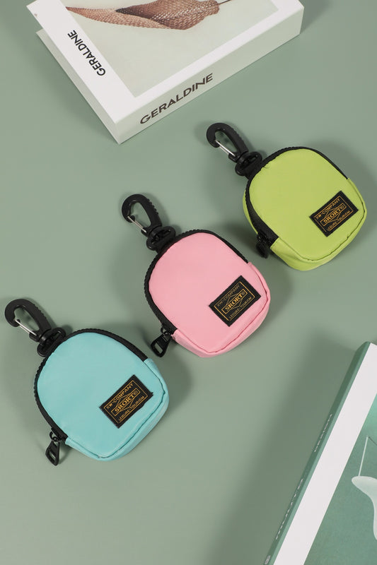 3 PCS Mini Coin Purse with Carabiner Clip Water Resistant Small Zipper Pouch Wallet for Keys Earbuds Cards V888-ELOSUNG44209