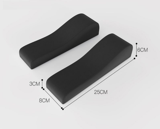A pair of Memory Foam Chair Armrest Pads Curved Elbow Support Cushion Black Ergonomic Pressure Relief Cover V888-ELOSUNG44215