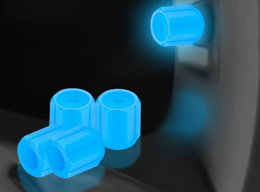 2 Packs of 4 Blue Luminous Tyre Valve Caps Glow in The Dark Universal Wheel Air Dust Covers for Cars Bikes V888-ELOSUNG44233