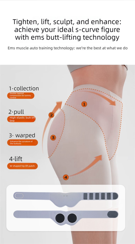 Electric Hip Trainer EMS Muscle Stimulator Buttock Lifting Belt with Remote Control 10 Modes 30 Intensity V888-ELOSUNG44253