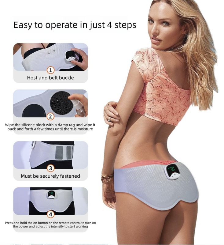 Electric Hip Trainer EMS Muscle Stimulator Buttock Lifting Belt with Remote Control 10 Modes 30 Intensity V888-ELOSUNG44253