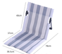 Portable Folding Beach Ground Chair with Back Support Light Blue Striped Lightweight Padded Mat for Camping V888-ELOSUNG44271