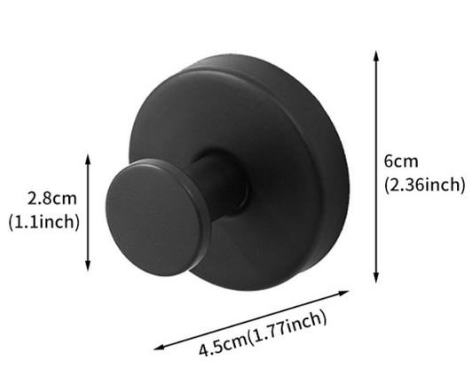 Heavy Duty Stainless Steel Suction Cup Hook Vacuum Wall Hanger Brushed Black No Drill Towel Holder for V888-ELOSUNG44294