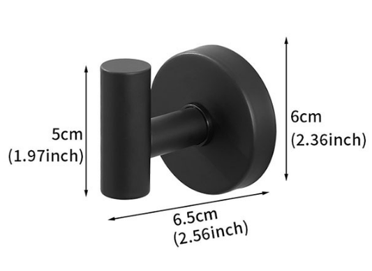 Matte Black T-Bar Suction Cup Hook Stainless Steel Vacuum Wall Hanger No Drill Robe Towel Holder for Bathroom V888-ELOSUNG44298