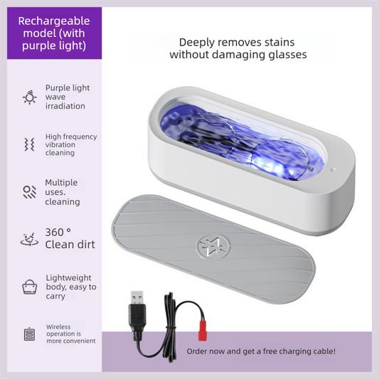 Portable Sonic Vibration Jewellery & Glasses Cleaner Machine - Rechargeable High Frequency Washing Box with V888-ELOSUNG44313